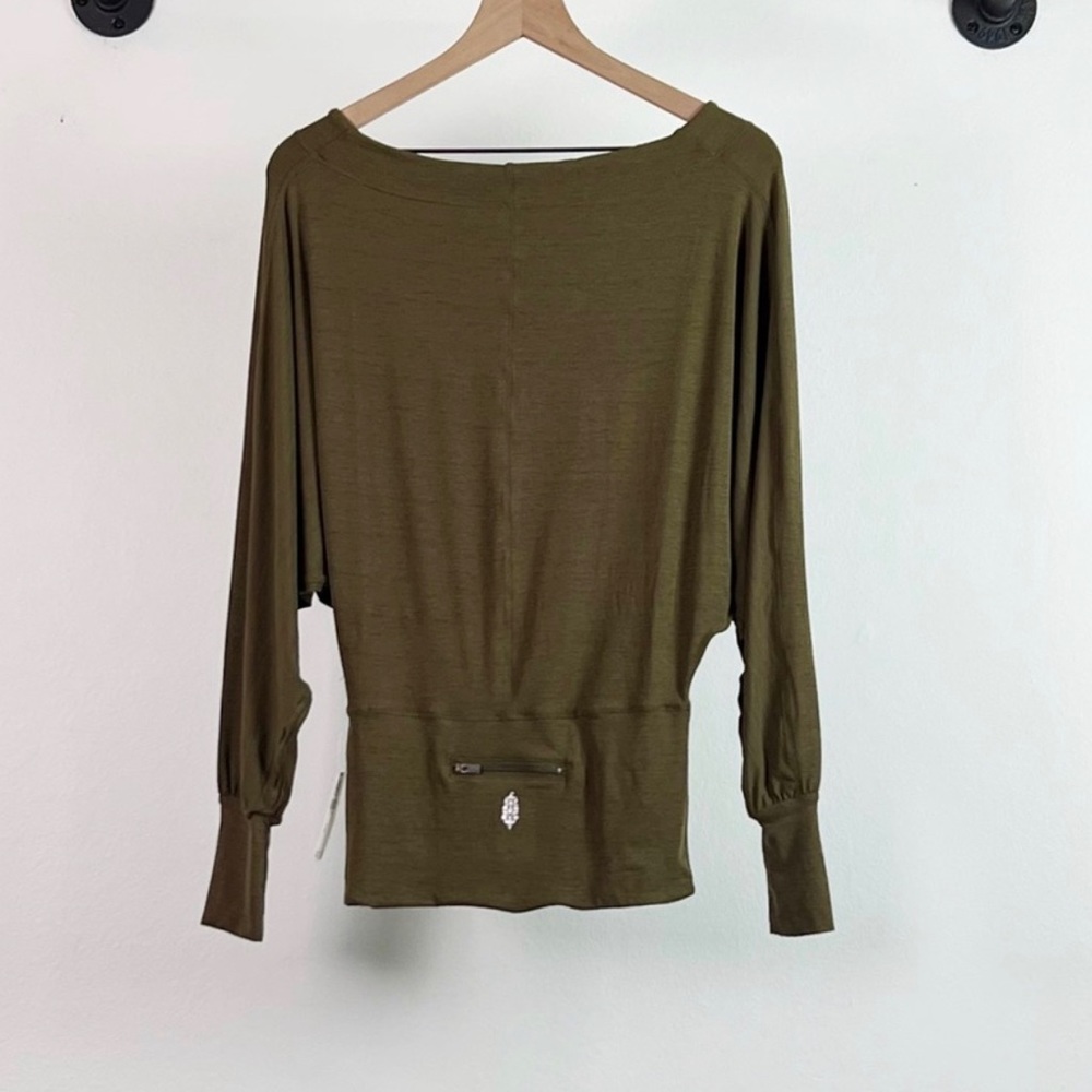 3 for $20 Sale: Free People Olive Long Sleeve Top - Picture 3 of 7
